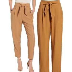 Leith Tie Waist Front Pants Tan Khaki Women’s Small Office Work Pants